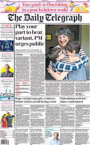 The Daily Telegraph (UK) Newspaper Front Page for 17 May 2021