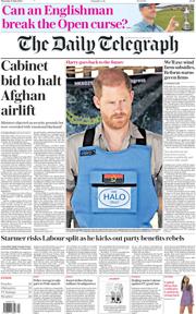 The Daily Telegraph front page for 17 July 2025