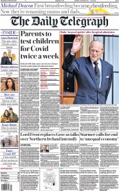 The Daily Telegraph (UK) Newspaper Front Page for 18 February 2021