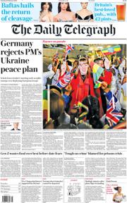 The Daily Telegraph front page for 18 February 2025