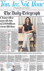 The Daily Telegraph (UK) Newspaper Front Page for 18 March 2020