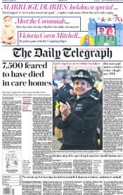 The Daily Telegraph (UK) Newspaper Front Page for 18 April 2020