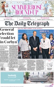 The Daily Telegraph (UK) Newspaper Front Page for 18 May 2019