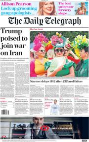 The Daily Telegraph front page for 18 June 2025