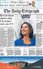 The Daily Telegraph (UK) Newspaper Front Page for 18 September 2019