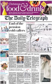 The Daily Telegraph (UK) Newspaper Front Page for 19 November 2016