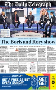 The Daily Telegraph (UK) Newspaper Front Page for 19 June 2019