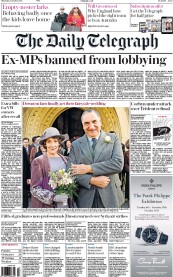 The Daily Telegraph (UK) Newspaper Front Page for 1 October 2015