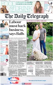 The Daily Telegraph (UK) Newspaper Front Page for 1 August 2015