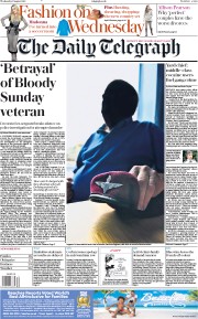 The Daily Telegraph (UK) Newspaper Front Page for 1 August 2018