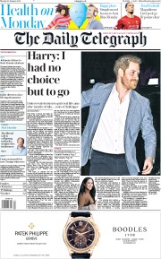 The Daily Telegraph (UK) Newspaper Front Page for 20 January 2020