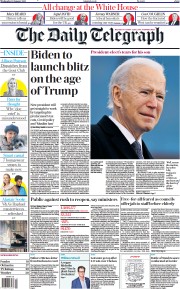 The Daily Telegraph (UK) Newspaper Front Page for 20 January 2021