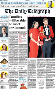 The Daily Telegraph (UK) Newspaper Front Page for 20 February 2021