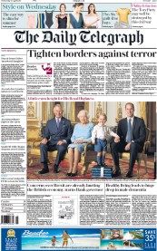 The Daily Telegraph (UK) Newspaper Front Page for 20 April 2016