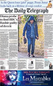 The Daily Telegraph (UK) Newspaper Front Page for 20 May 2021