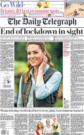 The Daily Telegraph (UK) Newspaper Front Page for 20 June 2020