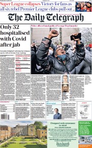 The Daily Telegraph (UK) Newspaper Front Page for 21 April 2021