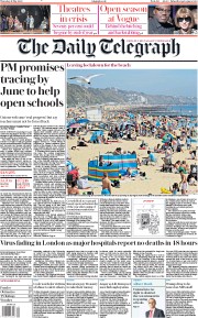 The Daily Telegraph (UK) Newspaper Front Page for 21 May 2020