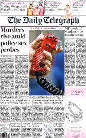 The Daily Telegraph (UK) Newspaper Front Page for 22 January 2016