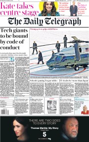 The Daily Telegraph (UK) Newspaper Front Page for 22 January 2020