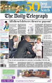 The Daily Telegraph (UK) Newspaper Front Page for 23 April 2016