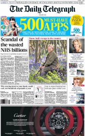 The Daily Telegraph (UK) Newspaper Front Page for 23 May 2015