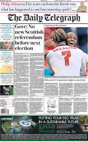 The Daily Telegraph (UK) Newspaper Front Page for 23 June 2021