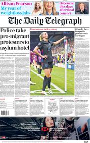 The Daily Telegraph front page for 23 July 2025