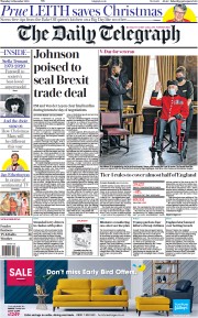 The Daily Telegraph (UK) Newspaper Front Page for 24 December 2020