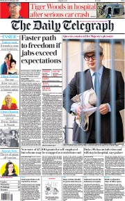 The Daily Telegraph (UK) Newspaper Front Page for 24 February 2021