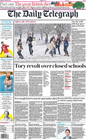 The Daily Telegraph (UK) Newspaper Front Page for 25 January 2021