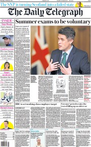 The Daily Telegraph (UK) Newspaper Front Page for 25 February 2021