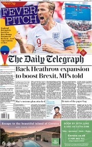 The Daily Telegraph (UK) Newspaper Front Page for 25 June 2018