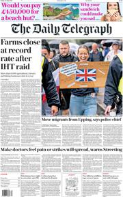 The Daily Telegraph front page for 25 July 2025