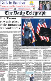 The Daily Telegraph (UK) Newspaper Front Page for 25 August 2020