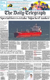 The Daily Telegraph (UK) Newspaper Front Page for 26 October 2020