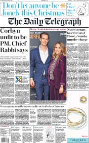 The Daily Telegraph (UK) Newspaper Front Page for 26 November 2019