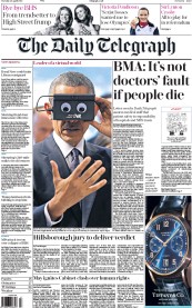 The Daily Telegraph (UK) Newspaper Front Page for 26 April 2016