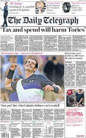 The Daily Telegraph (UK) Newspaper Front Page for 26 June 2018