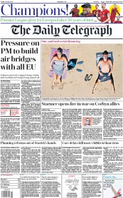 The Daily Telegraph (UK) Newspaper Front Page for 26 June 2020