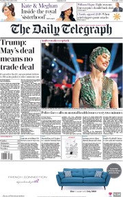 The Daily Telegraph (UK) Newspaper Front Page for 27 November 2018