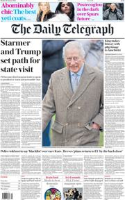 The Daily Telegraph front page for 27 January 2025