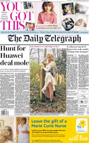 The Daily Telegraph (UK) Newspaper Front Page for 27 April 2019