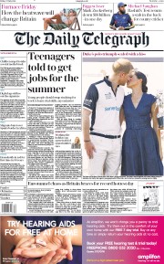 The Daily Telegraph (UK) Newspaper Front Page for 27 July 2018