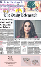 The Daily Telegraph (UK) Newspaper Front Page for 28 November 2020