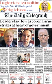 The Daily Telegraph (UK) Newspaper Front Page for 28 March 2020