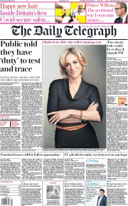 The Daily Telegraph (UK) Newspaper Front Page for 28 May 2020