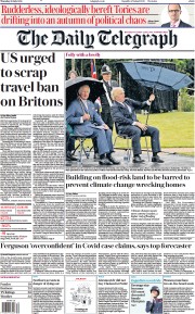 The Daily Telegraph (UK) Newspaper Front Page for 29 July 2021