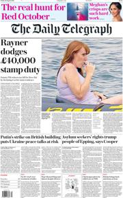 The Daily Telegraph front page for 29 August 2025