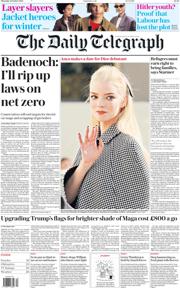 The Daily Telegraph front page for 2 October 2025